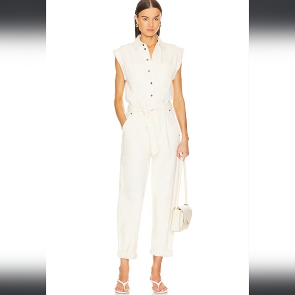 Rag and Bone Featherweight Anna Jumpsuit in Ecru